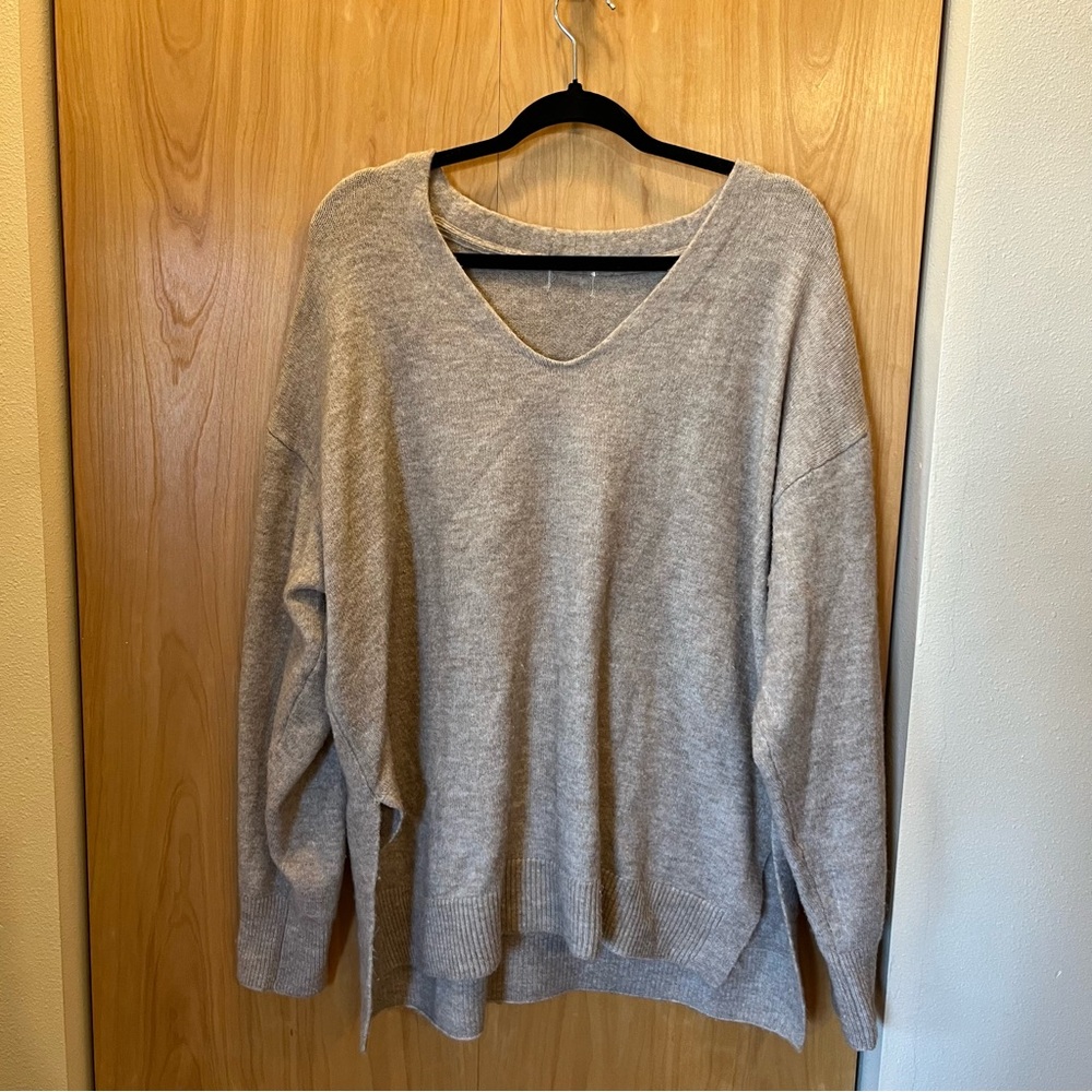 Cozy Gray V-Neck Sweater